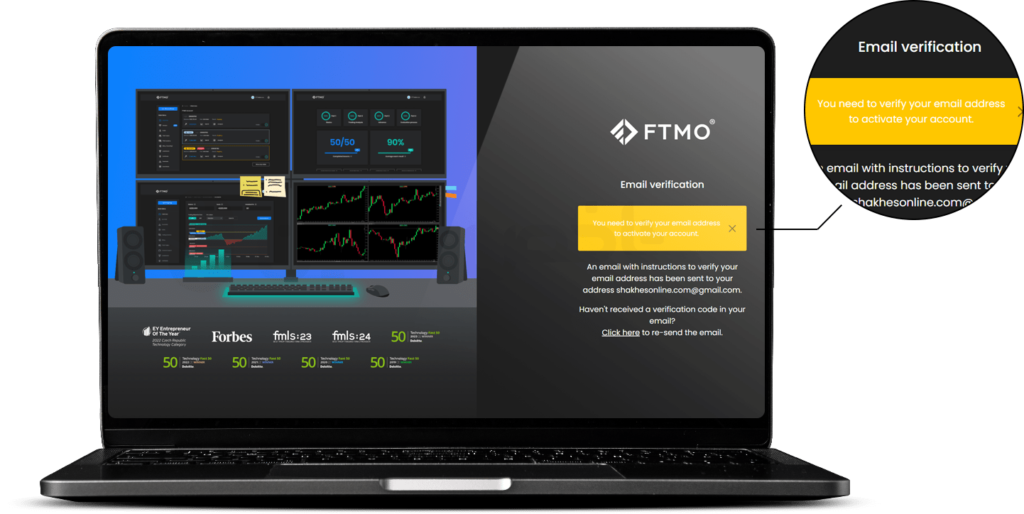 تایید ایمیل در FTMO